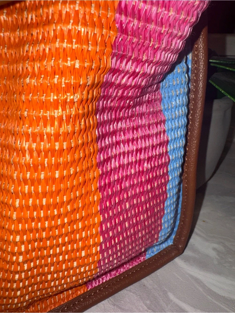 Kurt Geiger Multicolor Woven Satchel Bag Scarf Wrapped Strap&Crossbody